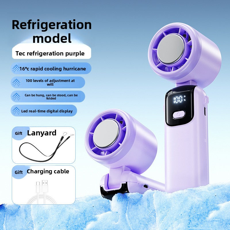 Ice compress hand-held fan