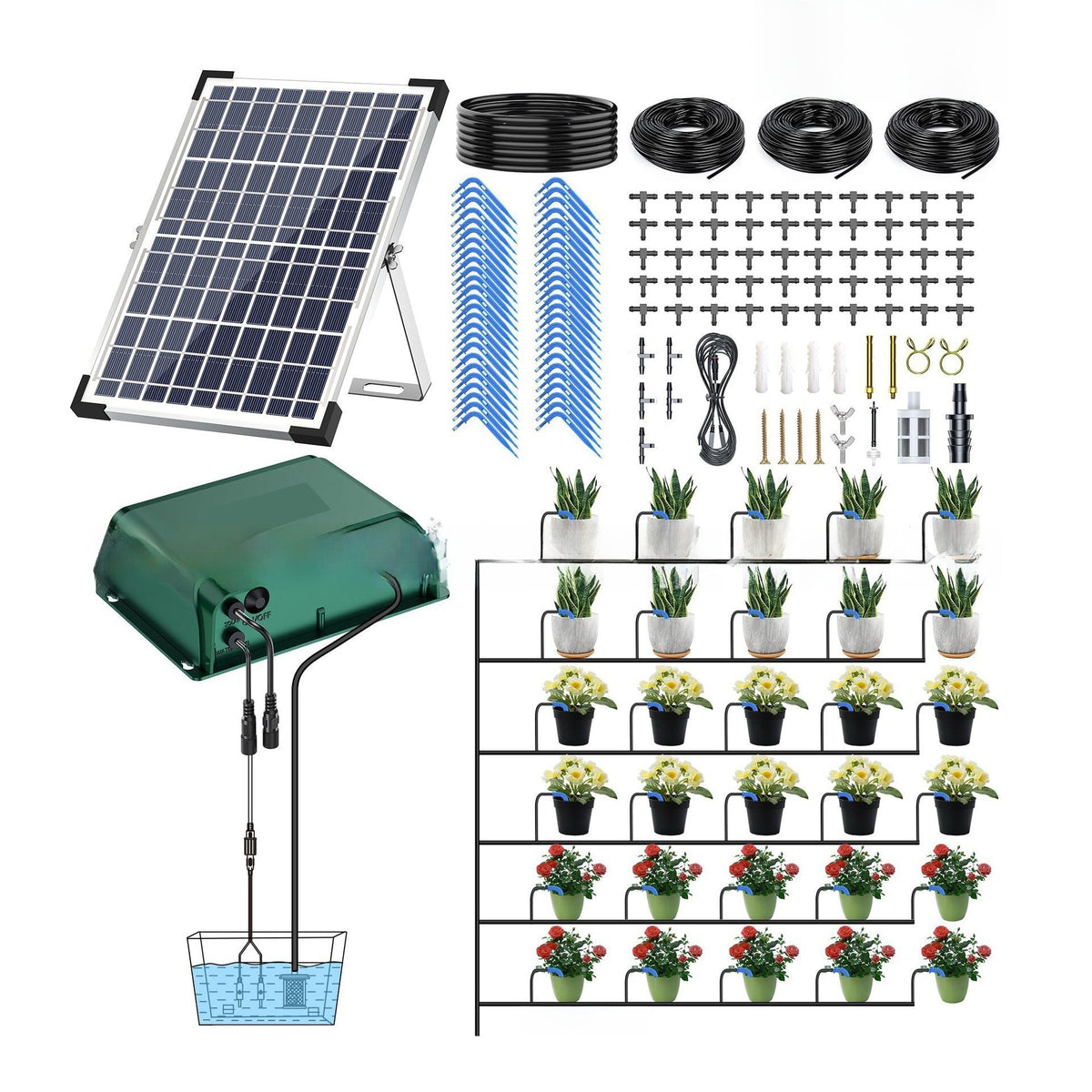 Solar Powered Automatic Drip Irrigation Kit