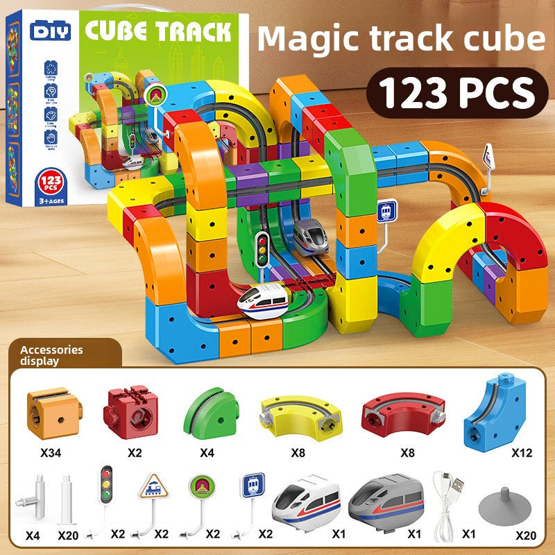 Magnetic Rail Building Blocks Electric Train Set