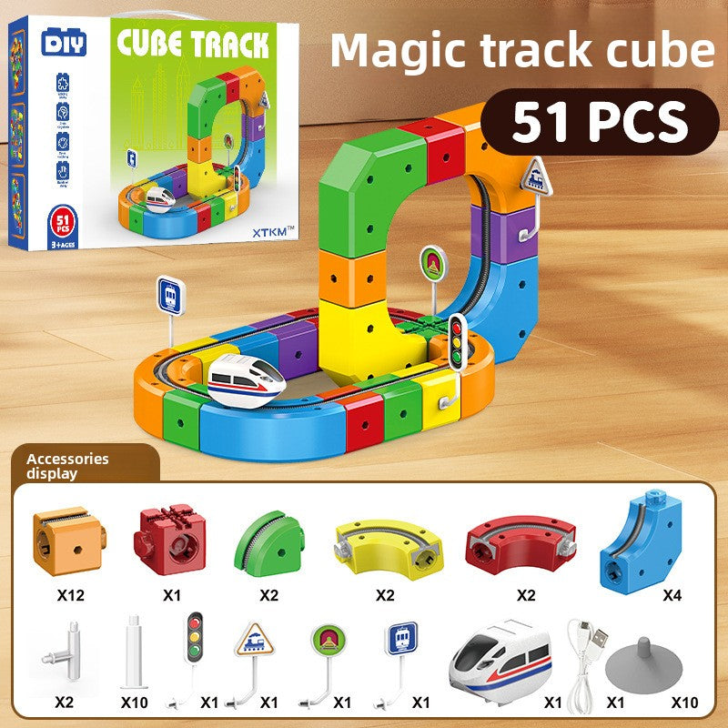 Magnetic Rail Building Blocks Electric Train Set