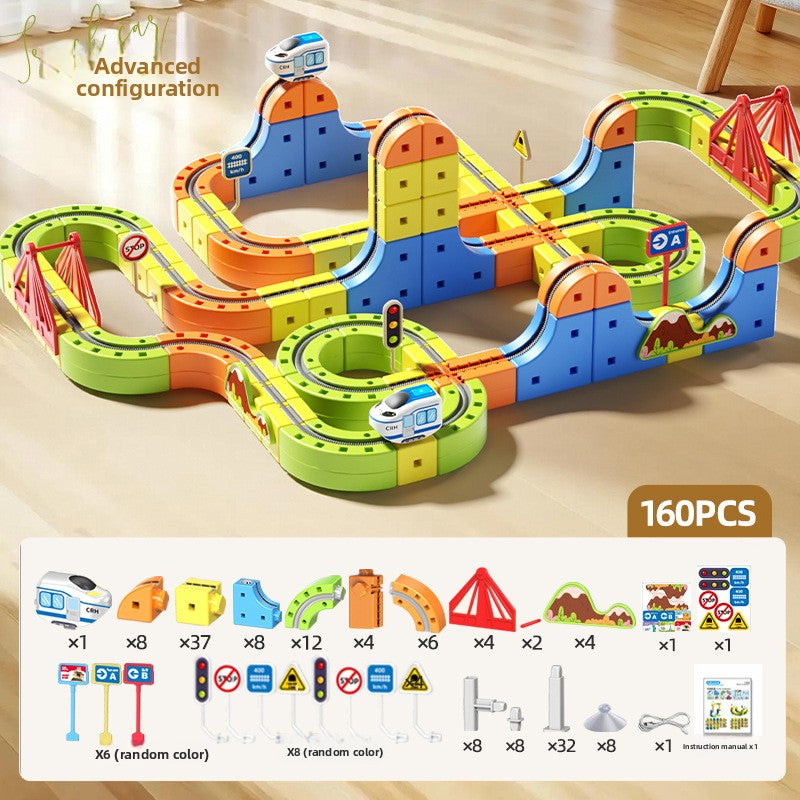 Magnetic Rail Building Blocks Electric Train Set