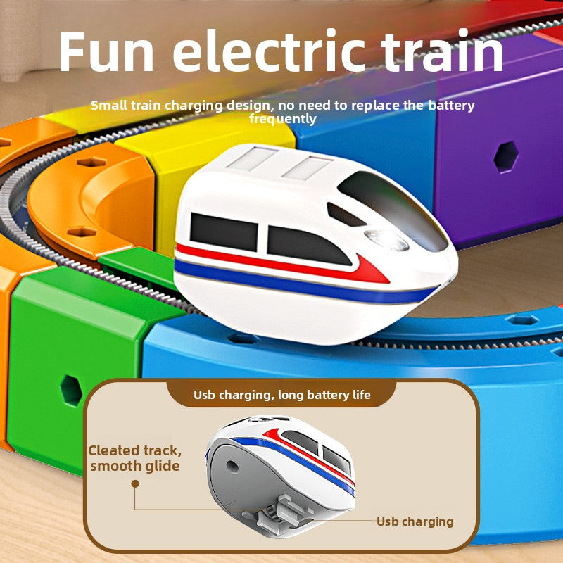 Magnetic Rail Building Blocks Electric Train Set