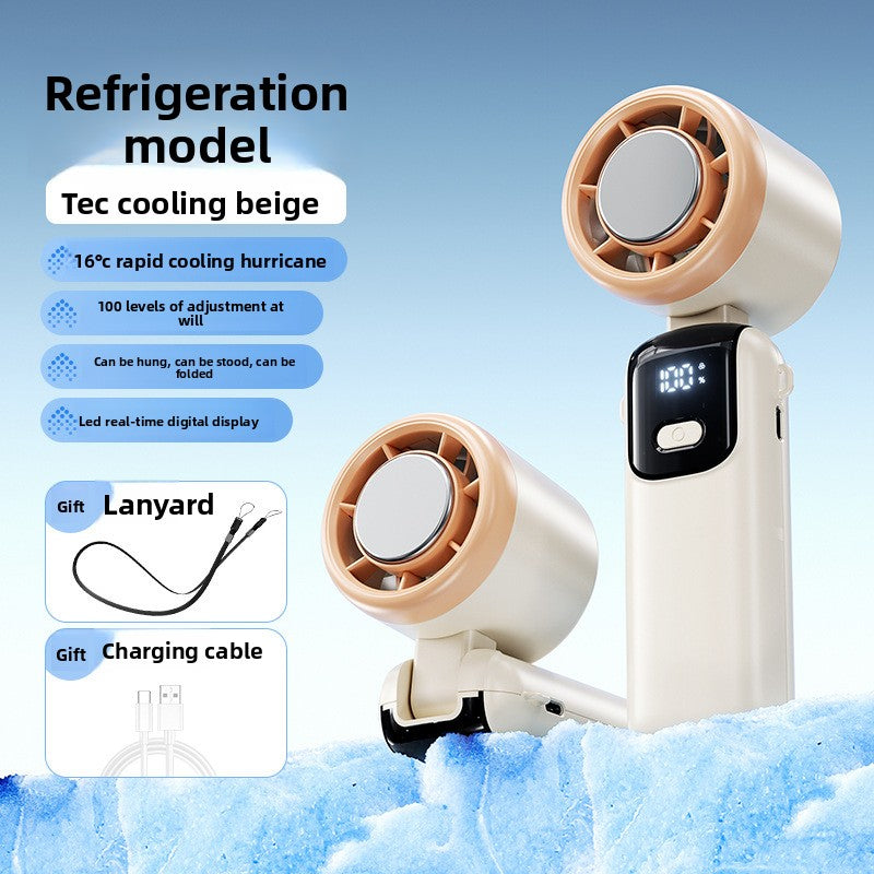 Ice compress hand-held fan