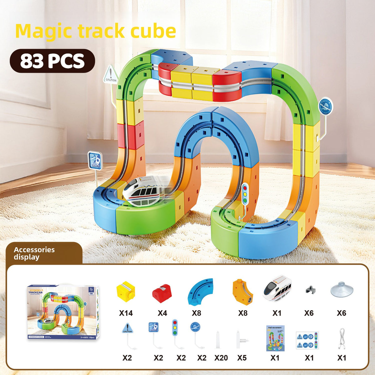 Magnetic Rail Building Blocks Electric Train Set