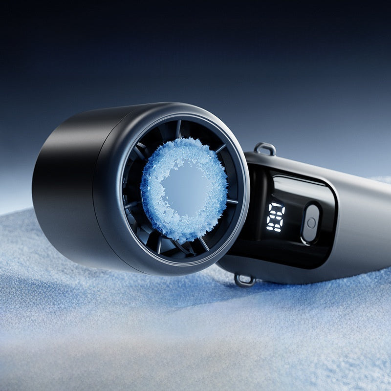 Ice compress hand-held fan