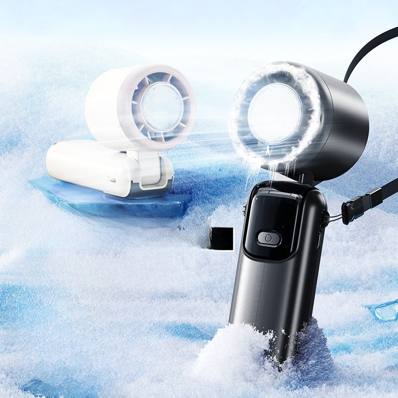 Ice compress hand-held fan
