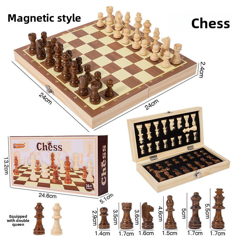 Solid Wood Magnetic Chess Set