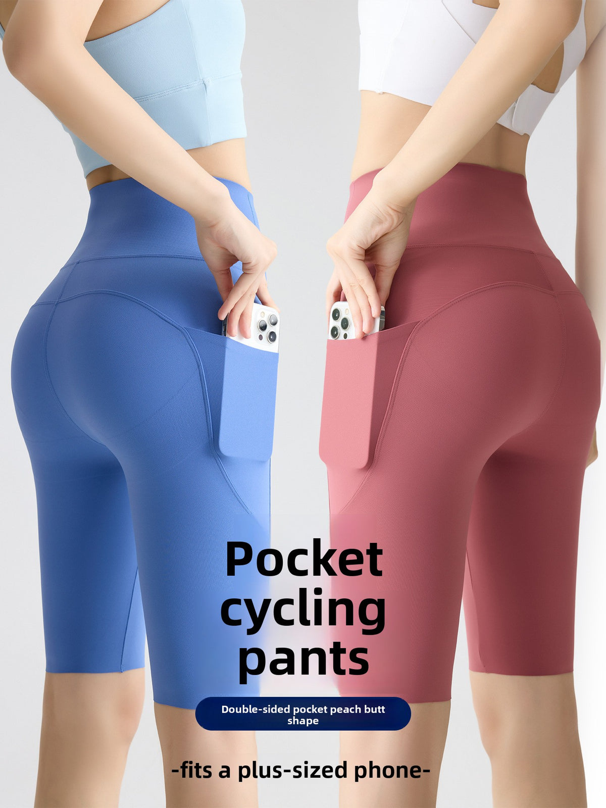 Womens High-Waisted Quick-Dry Yoga Shorts with Pockets
