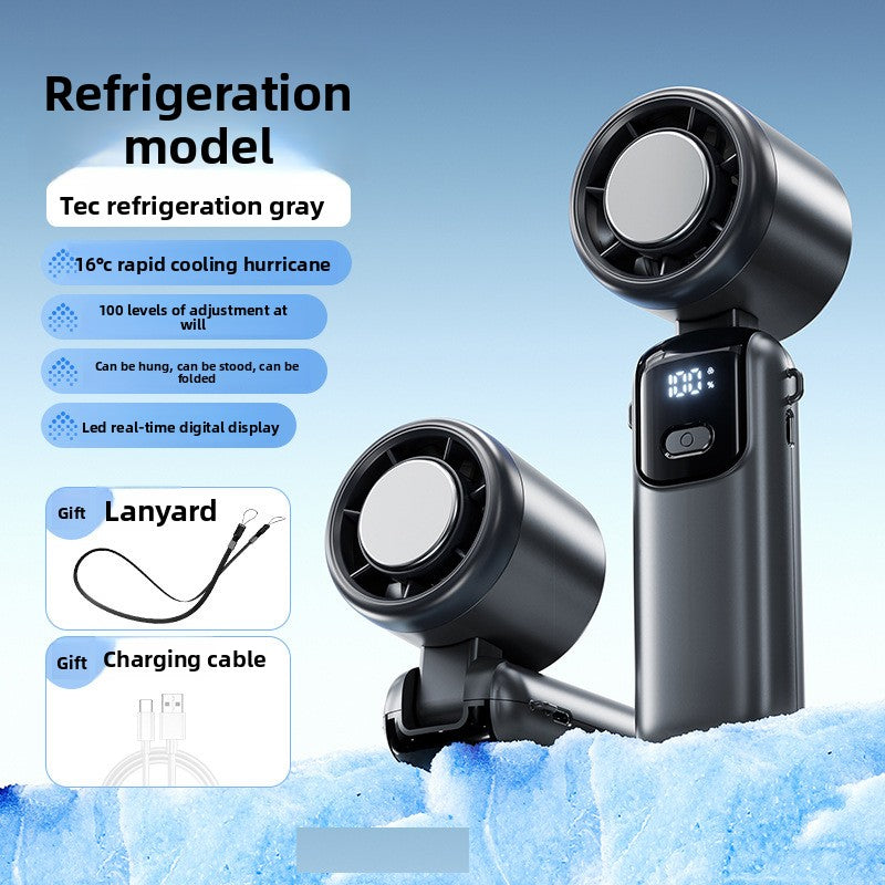 Ice compress hand-held fan