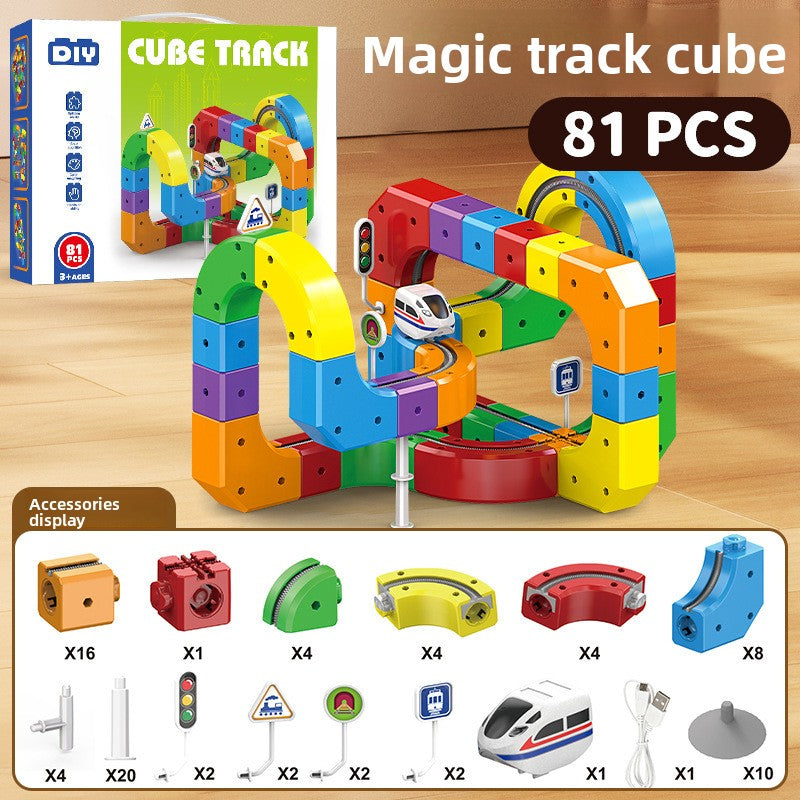 Magnetic Rail Building Blocks Electric Train Set